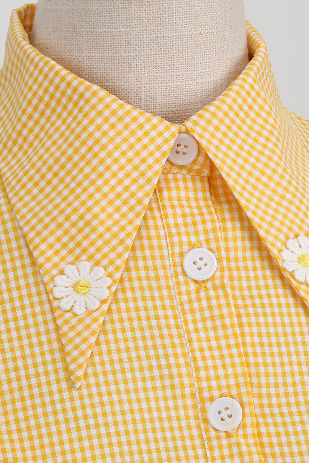 Herbene Yellow Plaid Dress