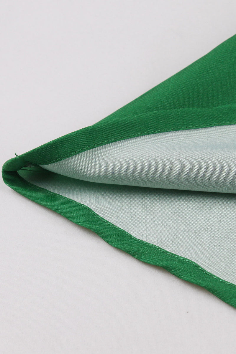 Christmas Green Off-Shoulder Long Sleeves A-line Vintage Dress