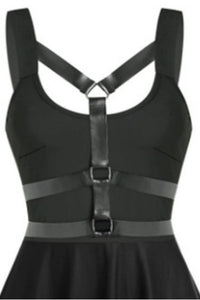 Halloween Black A-line Skeleton Prints Vintage Dress