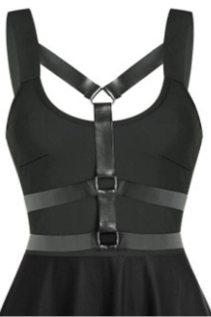 Halloween Black A-line Skeleton Prints Vintage Dress