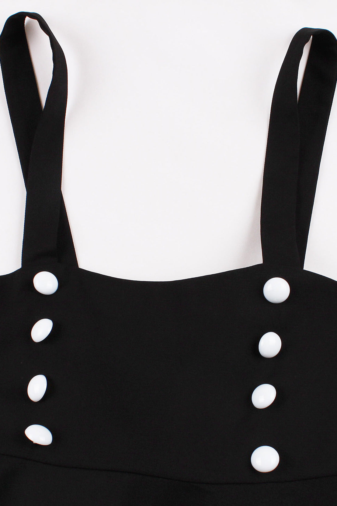 Herbene Black A-line Straps Lace-Up Vintage Dress with Bow