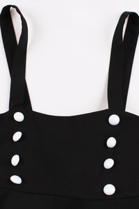 Herbene Black A-line Straps Lace-Up Vintage Dress with Bow