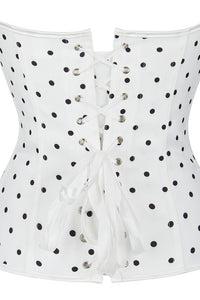 White Dots Strapless Lace-Up Bustier Corset Top