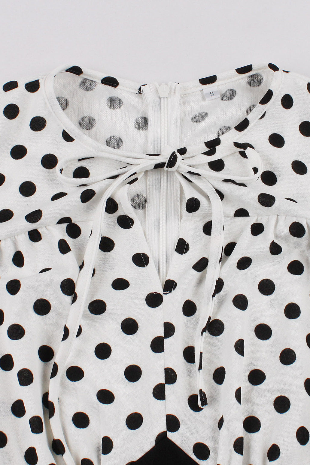 Black A-line Dot Top Vintage Dress