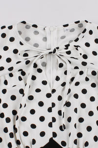 Black A-line Dot Top Vintage Dress