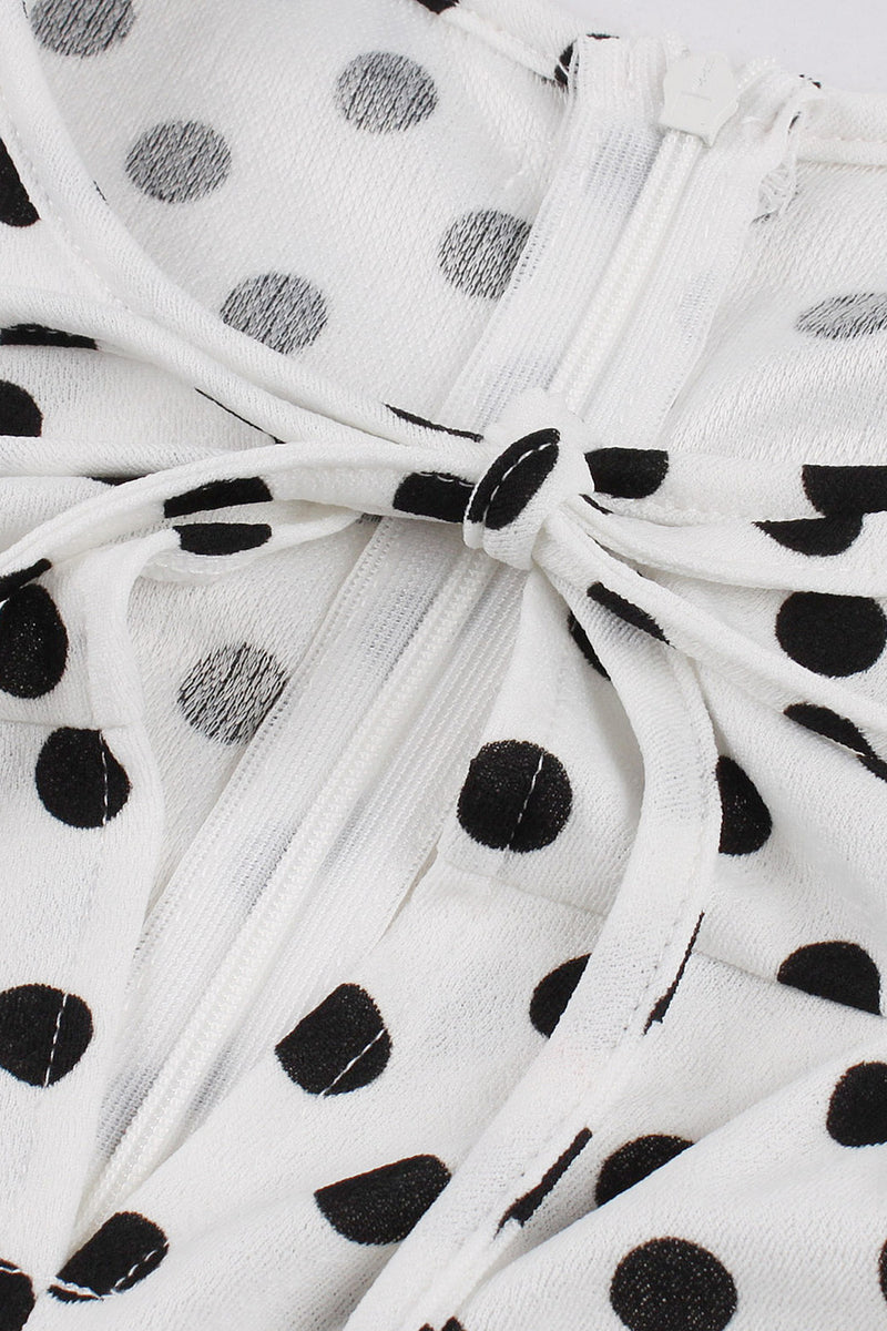 Black A-line Dot Top Vintage Dress