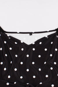 Pink Dot Black Top Bow Tie Sash A-line Vintage Dress