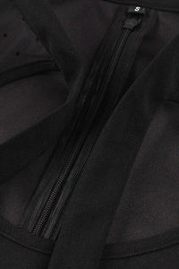 Black Sleeveless Bow Tie A-line Embroidery Vintage Dress