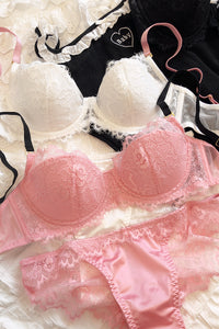 Wite & Pink Lace Lingerie