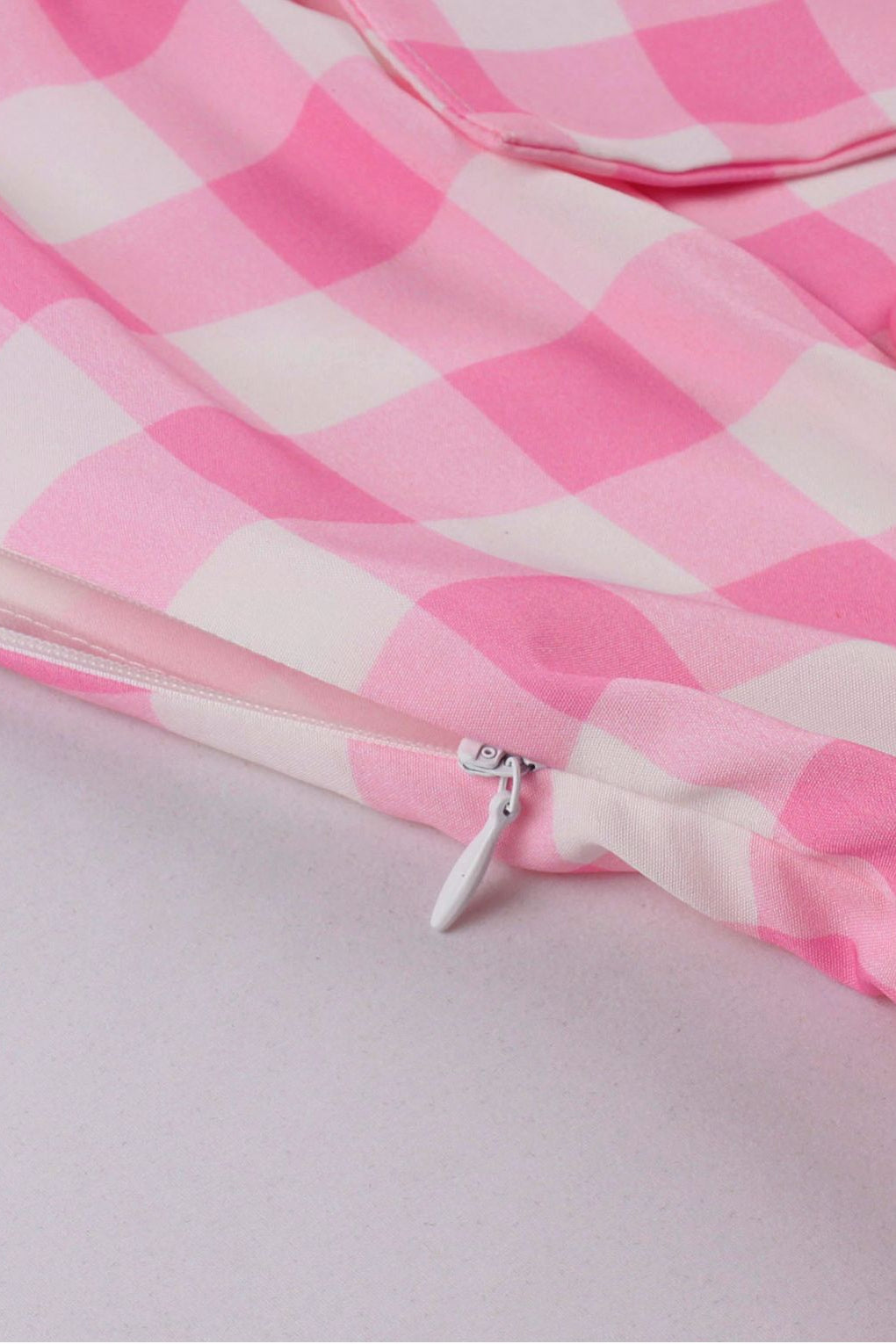 Pink Plaid Sleeveless A-line Vintage Dress