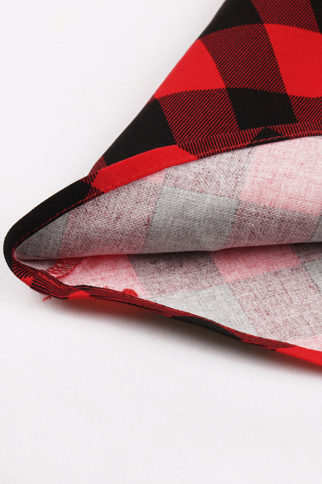 Red Lapel Plaid A-line Vintage Dress