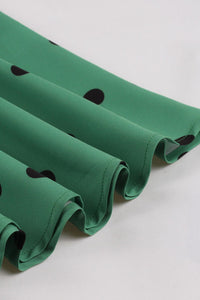 Red to Green Gradient A-line Dot Slip Vintage Dress