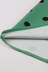 Red to Green Gradient A-line Dot Slip Vintage Dress