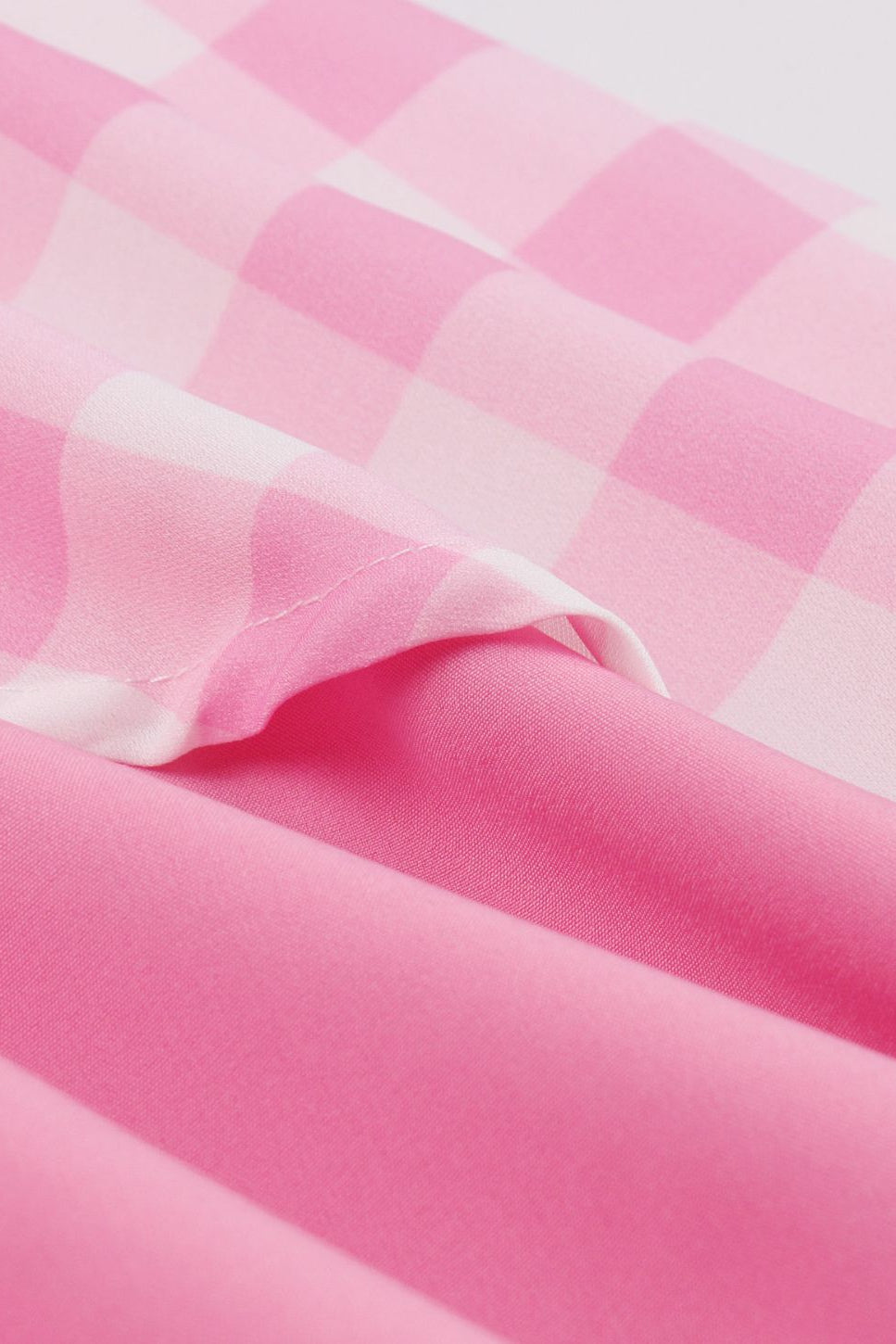 Pink Halter Plaid A-line Vintage Dress with Bow