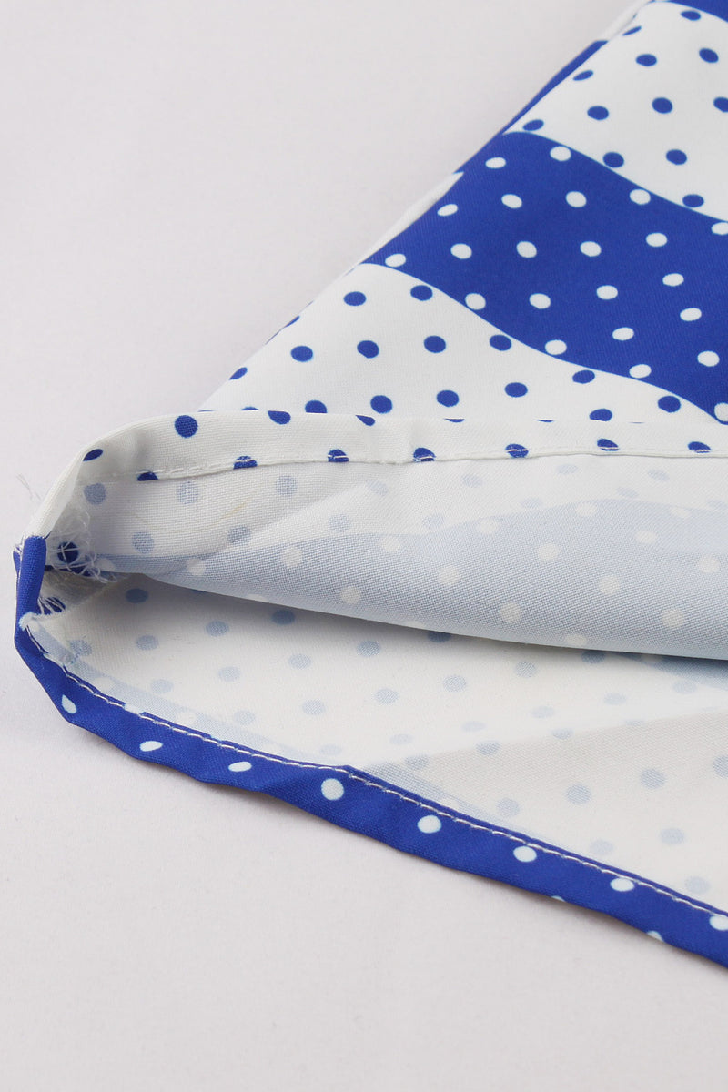 Blue and White Stripes Dot A-line Vintage Dress