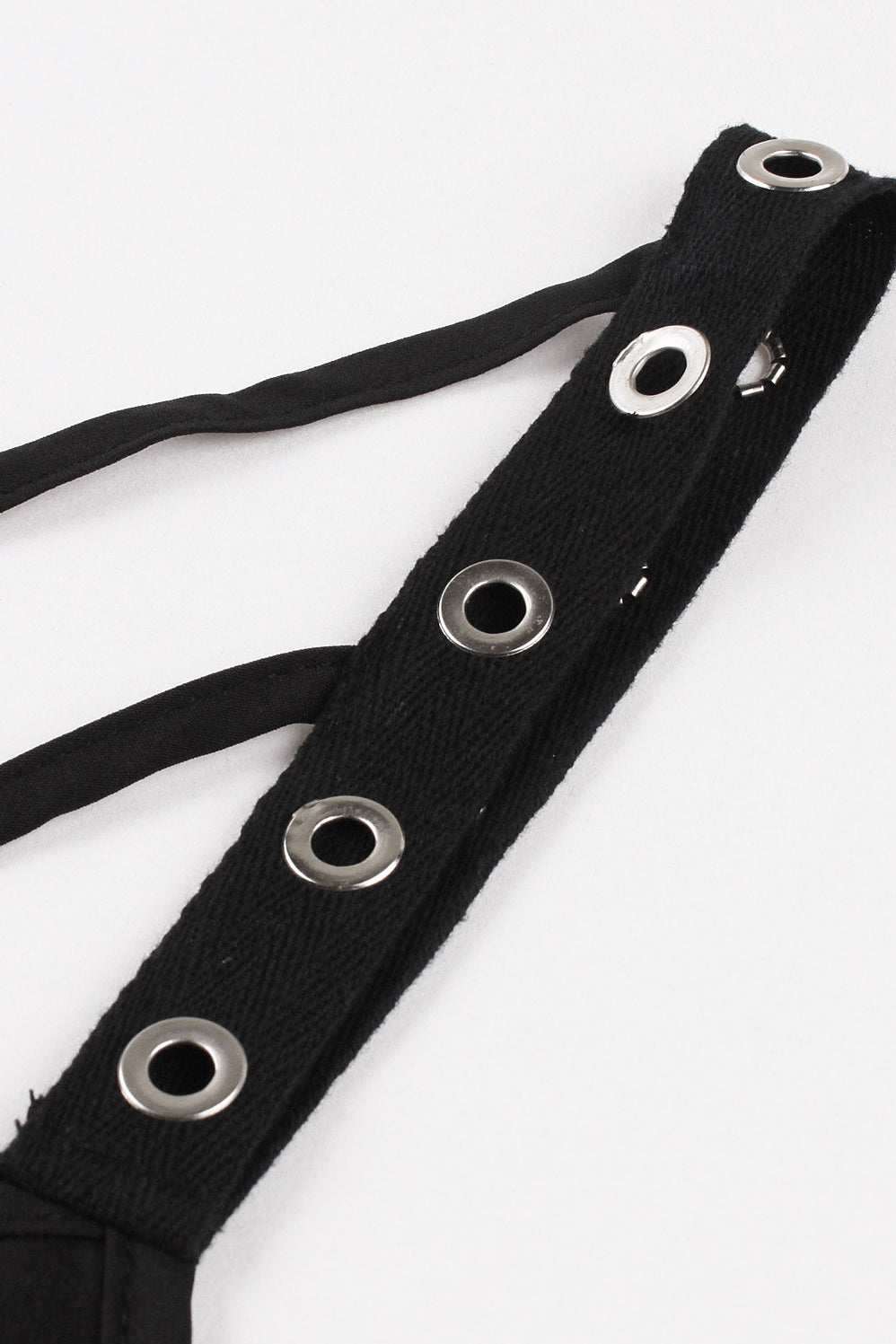 Black Lace-Up A-line Vintage Dress