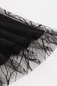 Black Lace-Up A-line Vintage Dress