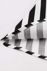 Black and White Stripes Halter A-line Vintage Dress