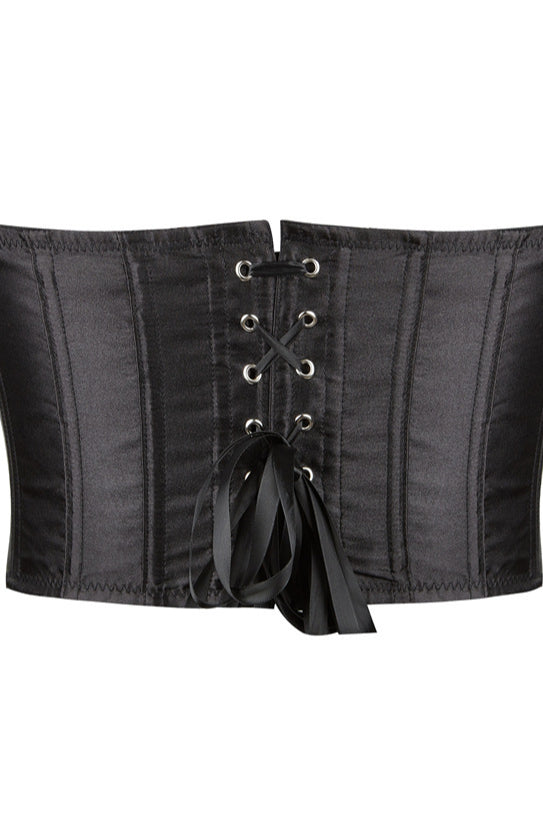 Black Strapless Steel Boned Bustier Corset Top