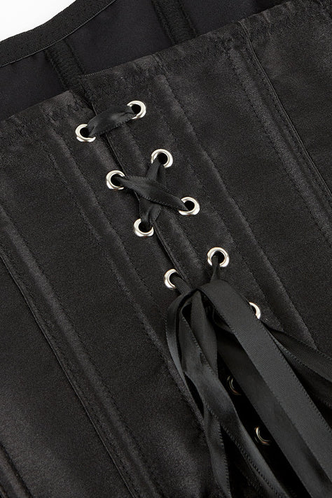 Black Strapless Steel Boned Bustier Corset Top