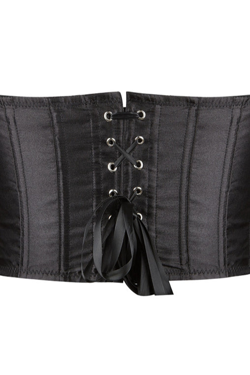 Black Strapless Steel Boned Bustier Corset Top