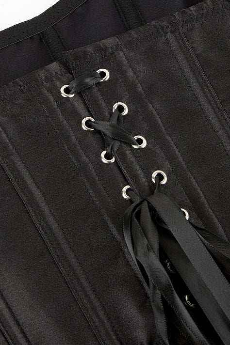 Black Strapless Steel Boned Bustier Corset Top