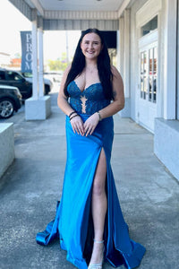 Sweetheart Red Sequin Ruched Satin Long Formal Dress