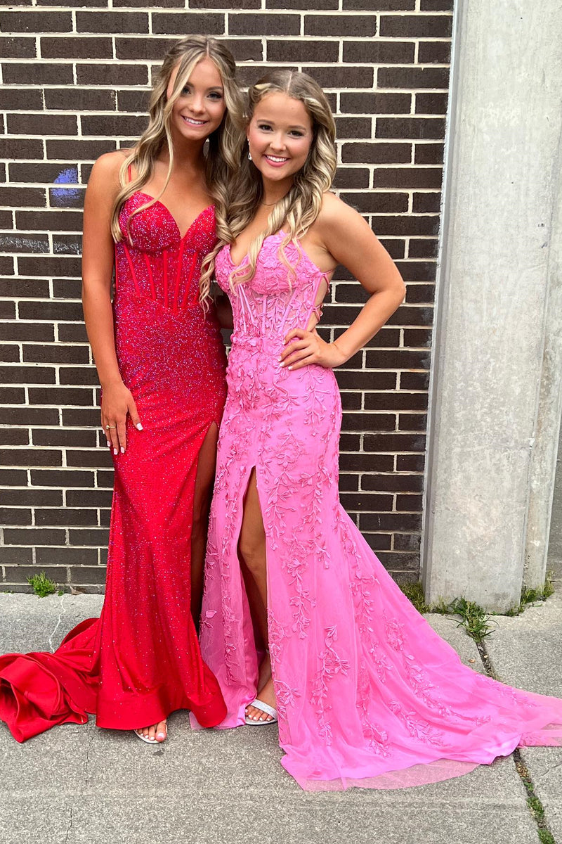 Royal Blue Lace Mermaid Long Formal Dress with Slit