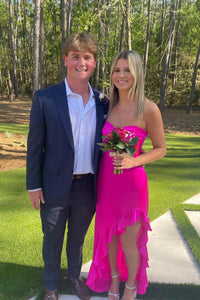 Sweetheart Royal Blue Fitted Frill Dress