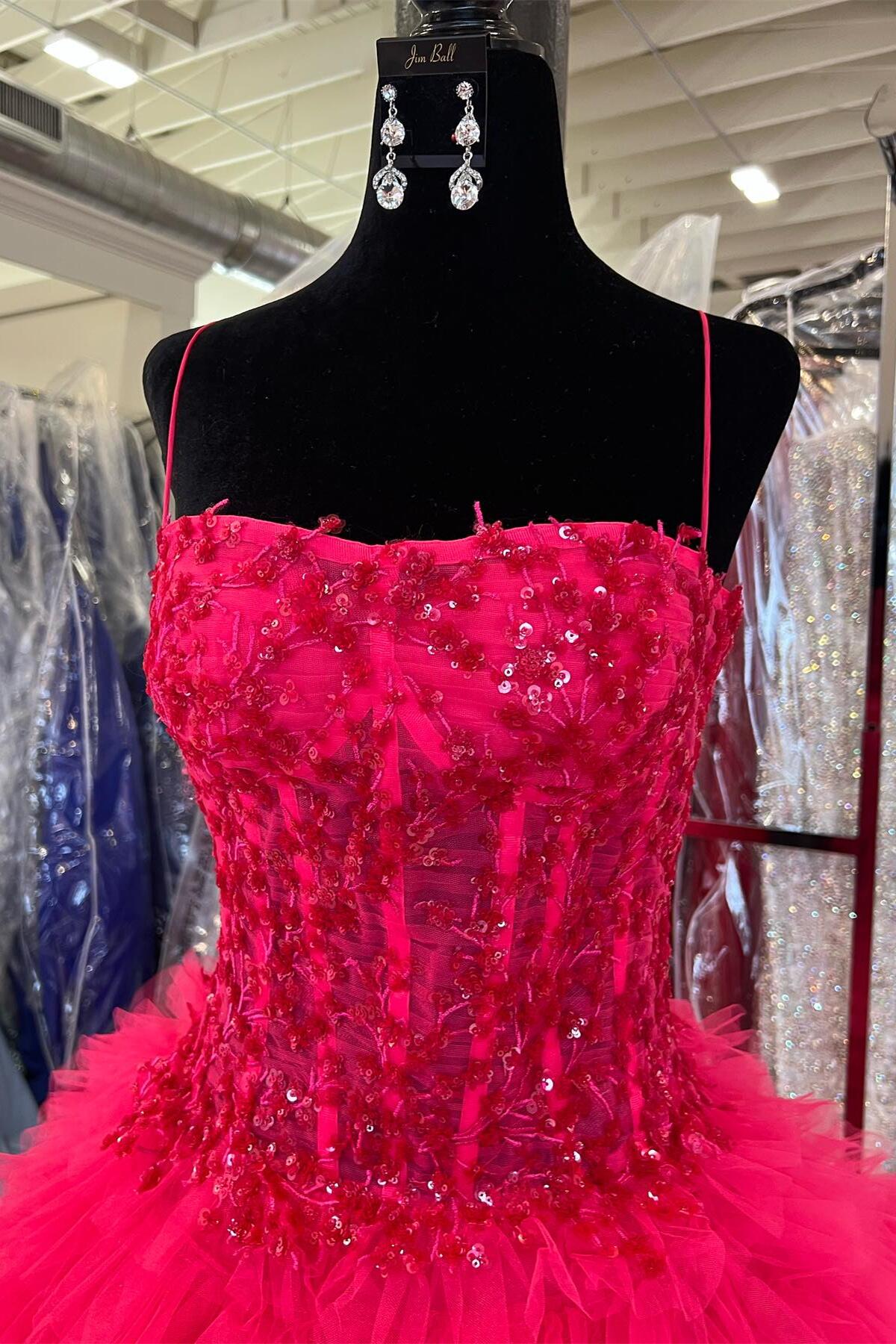 Light Blue Beaded  Formal Dress with Slit