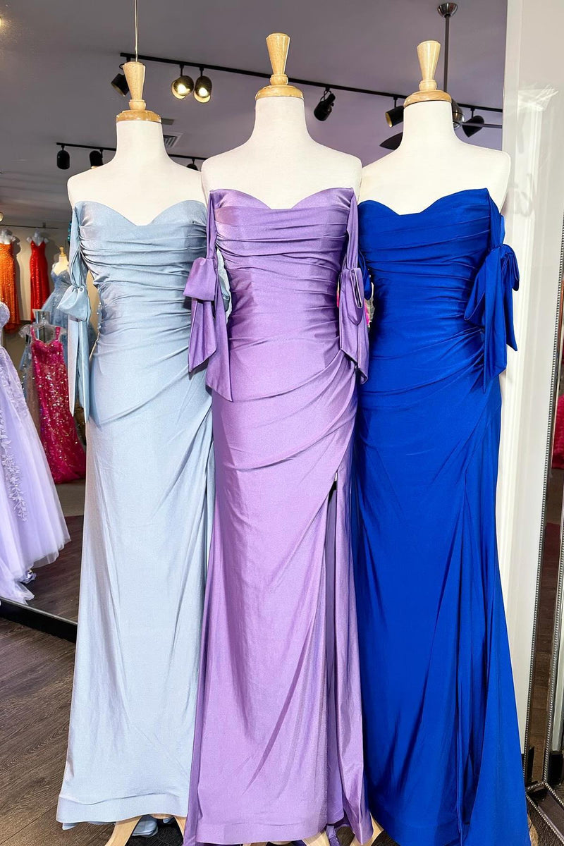 Off the Shoulder Lemon Green Ruched Mermaid Long Formal Dress