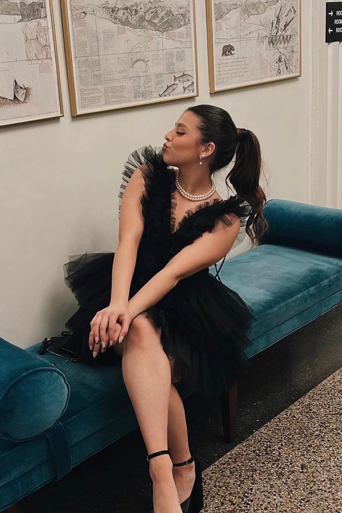 Pink Ruffle-Layers Plunging V Neck Homecoming Dress