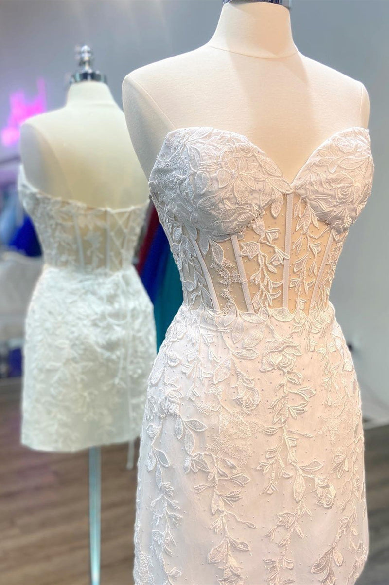 Periwinkle Blue Appliques Sweetheart Lace-Up Mini Party Dress