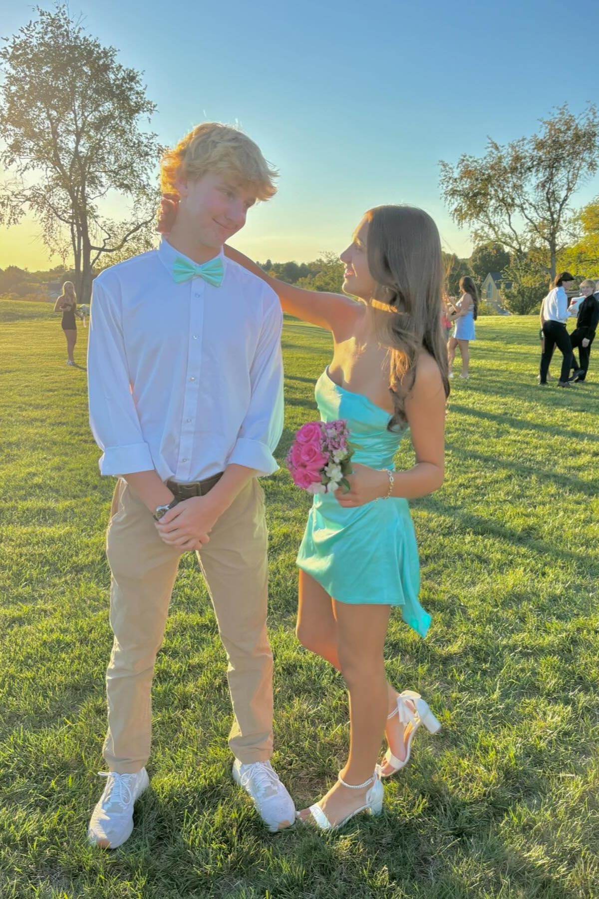 Strapless Green Tight Mini Cocktail Dress