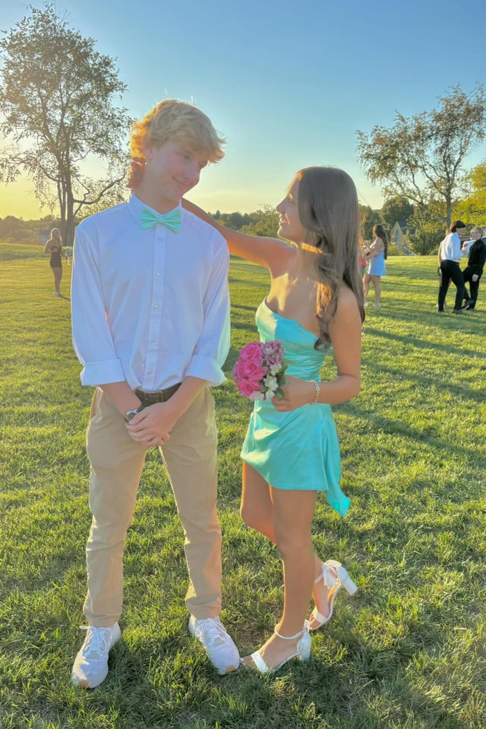 Strapless Green Tight Mini Cocktail Dress