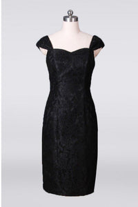 Tea Length Black Sheath Mother Of The Bride