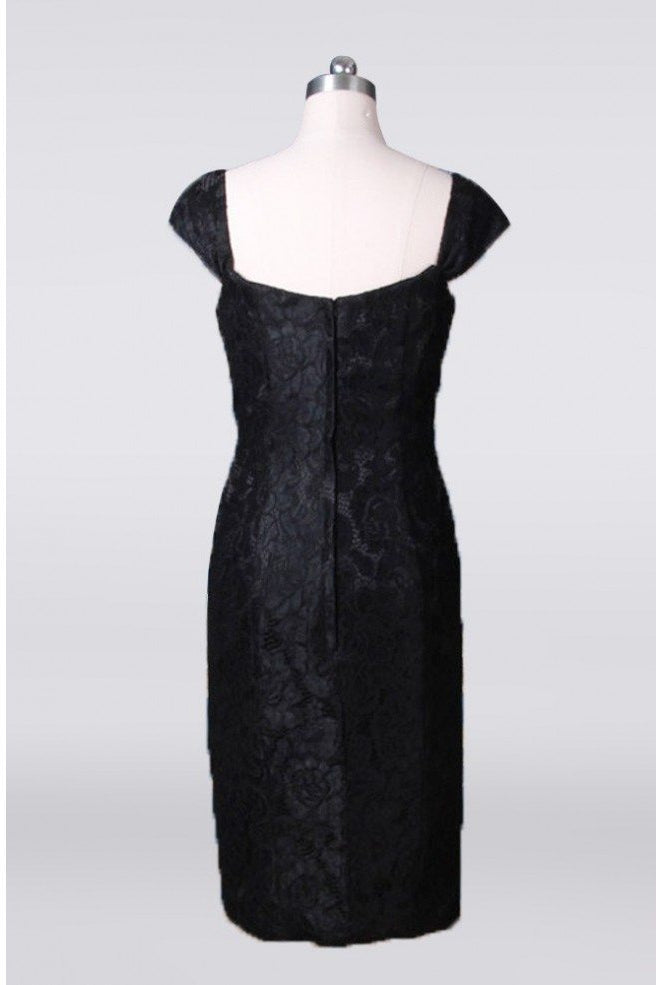 Tea Length Black Sheath Mother Of The Bride