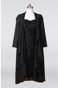 Tea Length Black Sheath Mother Of The Bride