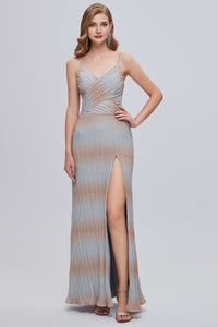 Elegant V-Neck Straps Sheath Long Formal Gown