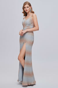 Elegant V-Neck Straps Sheath Long Formal Gown