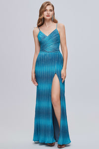 Elegant V-Neck Straps Sheath Long Formal Gown