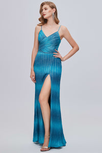 Elegant V-Neck Straps Sheath Long Formal Gown