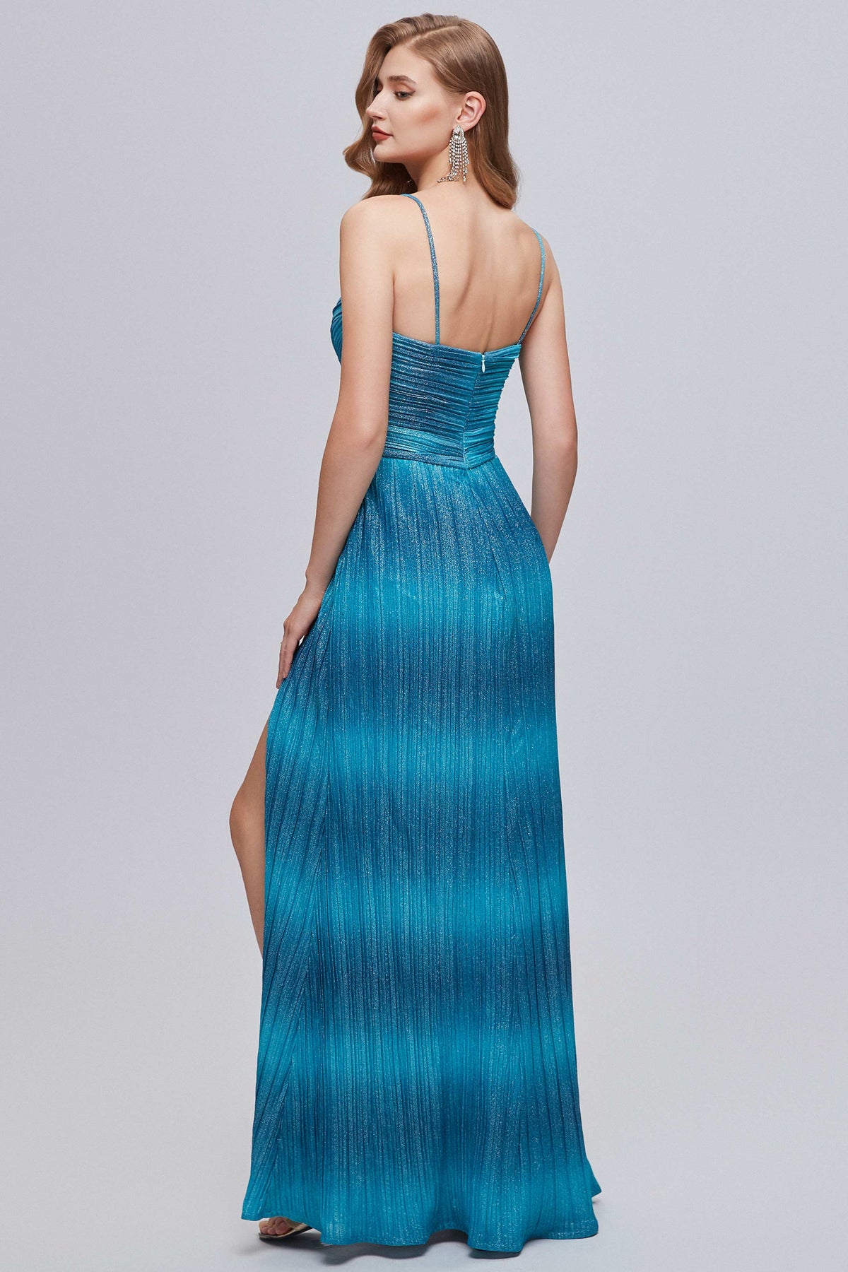 Elegant V-Neck Straps Sheath Long Formal Gown