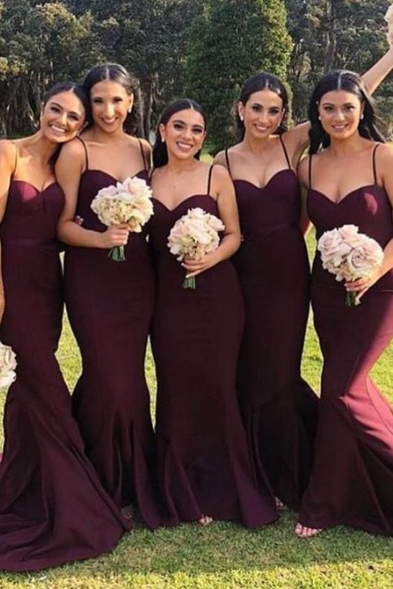 Mermaid Navy Blue Long Bridesmaid Dress with Detachable Straps