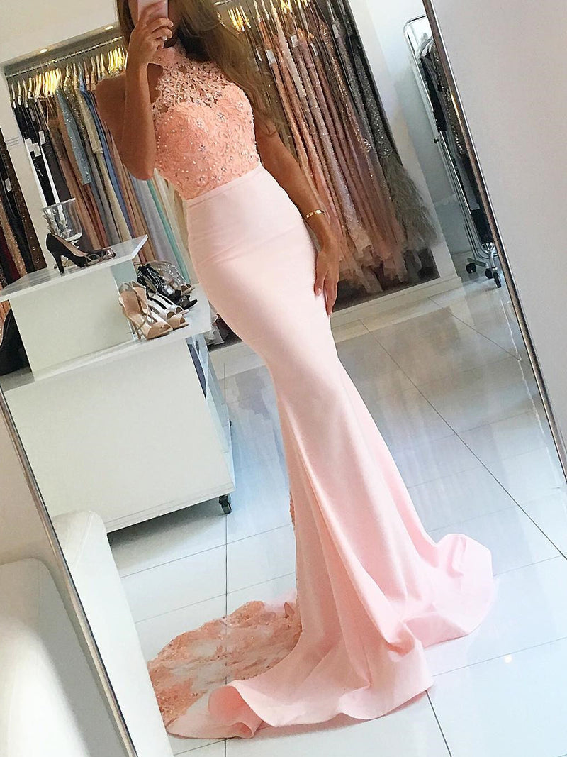 Gorgeous Halter Mermaid Long Prom Dress Evening Dress
