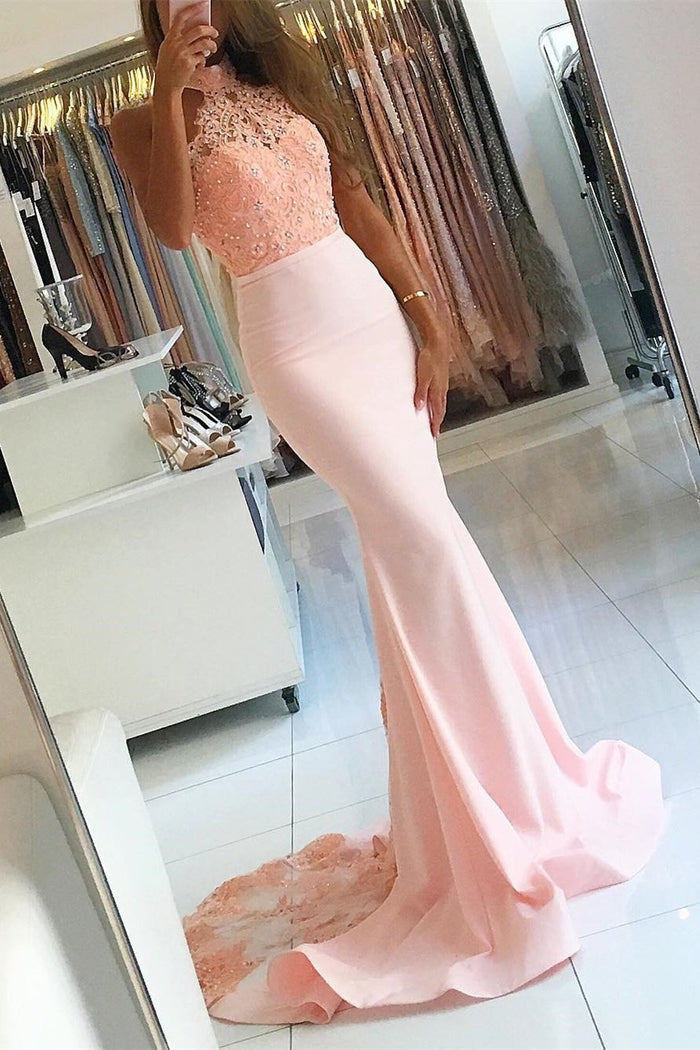 Gorgeous Halter Mermaid Long Prom Dress Evening Dress