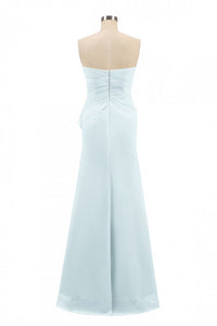 Pink Strapless Ruffled Mermaid Long Bridesmaid Dress