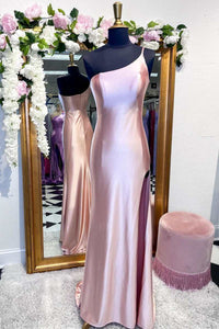 One-Shoulder Royal Blue Mermaid Long Dress with Slit