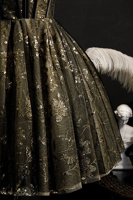 Princess A-Line Beaded Spaghetti Straps Short Party Dress