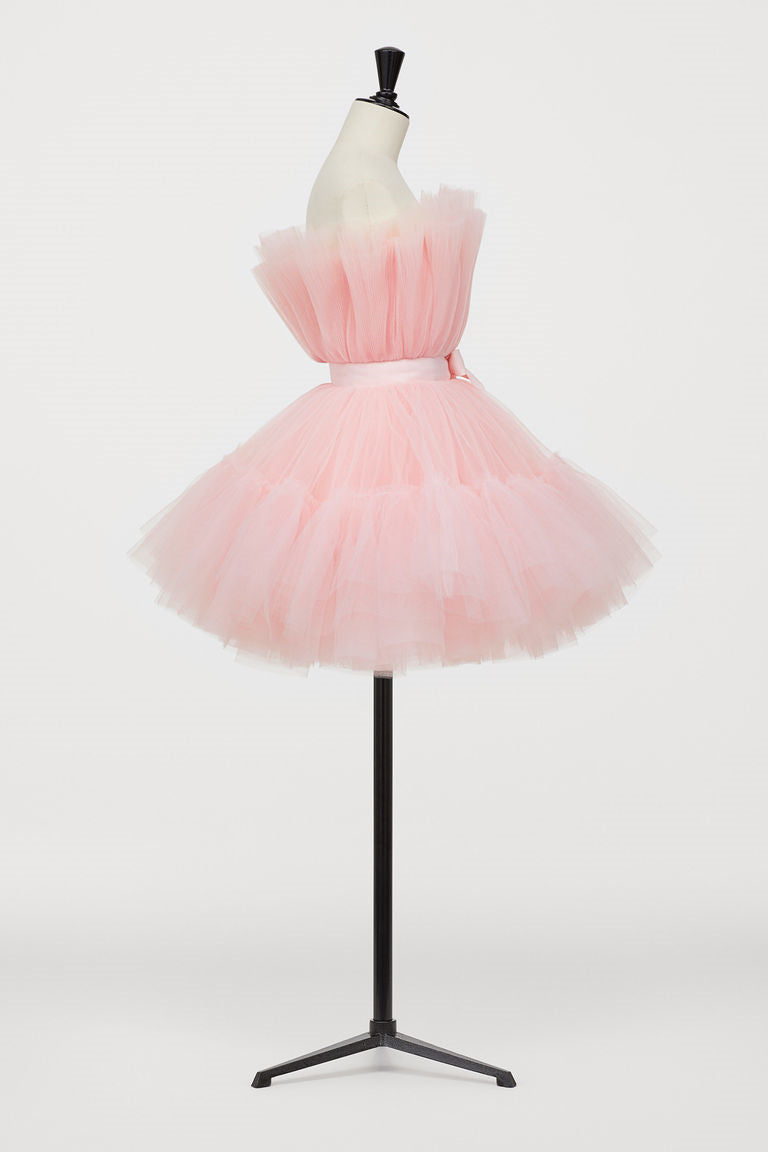 Hot Pink A-line Short Tulle Party Dress